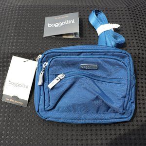 Baggallini Convertible Crossbody to Belt Bag Nylon Blue (NWT)